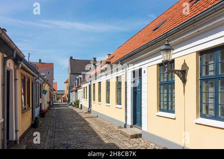 Guldborgsund: Città vecchia, case basse a Nykøbing Falster, Falster, Danimarca Foto Stock