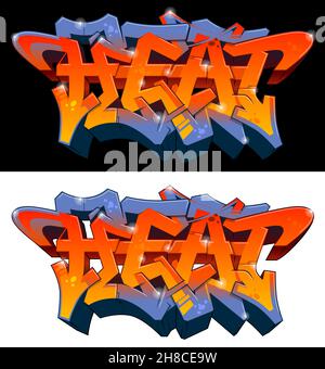 Logo in stile Graffiti - Heat Graffiti art leggibili Illustrazione Vettoriale
