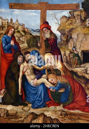 Deposizione di Cristo 1527 di Pietro - Pier Francesco Sacchi (1485-1528) Italia, Foto Stock