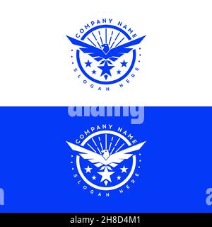 Logo astratto stilizzato Eagle.Minimal Modern. Illustrazione Vettoriale