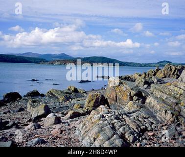 La costa a Kippford o Scaur Dumfries e Galloway Scozia Foto Stock