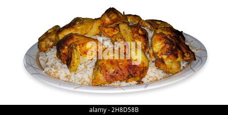 Kabsa o ricci di pollo di mandi Foto Stock