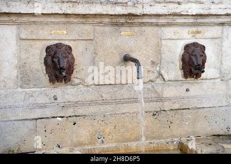 Centro storico, Piazza Bbraccio Fortebraccio, Fontana, dettaglio, Perugia, Umbria, Italia, Europa Foto Stock