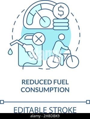 Icona blu Concept a consumo ridotto di carburante Illustrazione Vettoriale