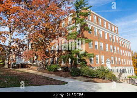 COLLEGE PARK, MD, USA - NOVEMBRE 20: Tydings Hall il 20 Novembre 2021 presso l'Università del Maryland a College Park, Maryland. Foto Stock