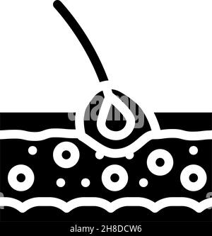 follicolite malattia della pelle problema glifo icona illustrazione vettore Illustrazione Vettoriale