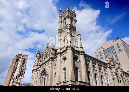 Città di Philadelphia - Pennsylvania storico indicatore di stato, Tempio Masonico. Sede della Grand Lodge della Pennsylvania. Foto Stock