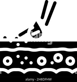 fitofotodermatite problema cutaneo icona glifo illustrazione vettoriale Illustrazione Vettoriale