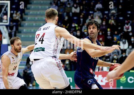 MILOS TEODOSIC (4) della Serbia durante la FIBA Basketball World Cup 2023, European Qualifiers, 1° turno Gruppo A Basketball match tra Belgio e Serbia il 28 novembre 2021 alla Mons Arena di Mons, Belgio - Foto: Ann-dee Lamour/DPPI/LiveMedia Foto Stock