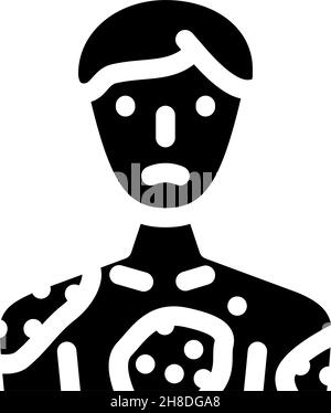 psoriasi malattia della pelle glifo icona illustrazione vettore Illustrazione Vettoriale