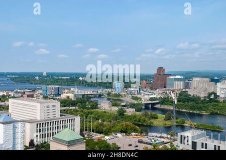 Vista panoramica del fiume Ottawa verso nord-ovest. Foto Stock