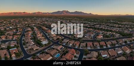 Quail Creek quartiere residenziale a Sahuarita, aereo Foto Stock