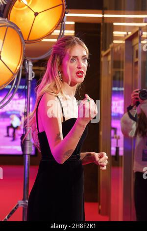 Madrid, Spagna. 30 Nov 2021. Chiara Ferragni partecipa alla prima "The Ferragnez" di Amazon prime allo Yelmo Luxury Palafox Luchana di Madrid. Credit: SOPA Images Limited/Alamy Live News Foto Stock