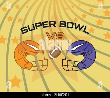 illustrazione del poster di super Bowl, torneo americano di calcio Bowl Illustrazione Vettoriale