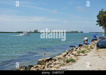 Foce del fiume Ebro nella regione di Baix Ebre provincia di Tarragona, Catalogna, Spagna Foto Stock