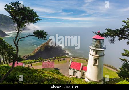 Faro di Heceta Head, Pacific Northwest, Oregon, USA Foto Stock