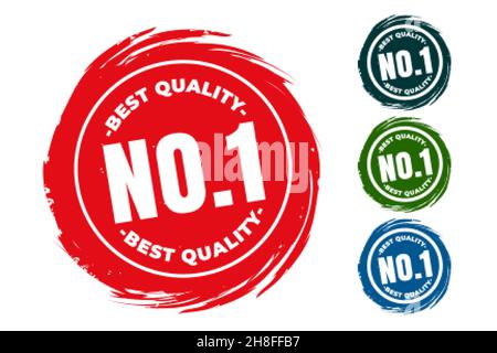 set di timbri in gomma numero uno di qualità migliore Illustrazione Vettoriale