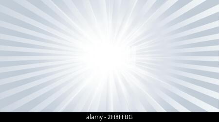 banner grigio lucido con raggi che esplodono Illustrazione Vettoriale