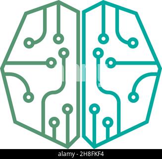 Immagine del modello dell'icona del vettore del logo cerebrale Illustrazione Vettoriale