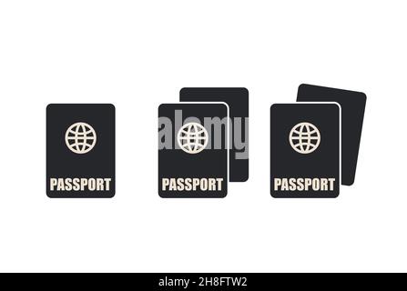 Icona Passport. Modello di logo vettoriale icona passaporto del turismo. Turismo del modello di logo vettoriale Illustrazione Vettoriale