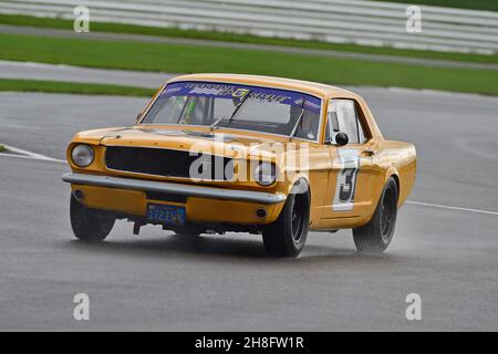 Peter Hallford, Ford Mustang, HRDC Jack Sears Trophy, per 1958 a 1966 vetture Touring, 45 minuti di corsa con pit stop obbligatorio, Motor Racing Foto Stock