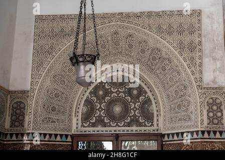 Bella decorazione delle pareti nella Grande Mosquee de Paris, Francia Foto Stock