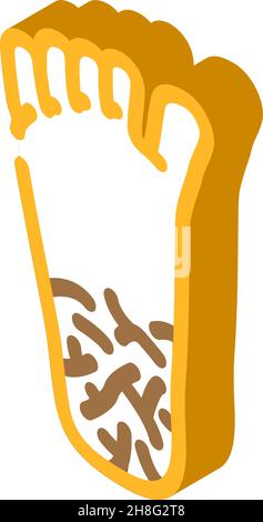 illustrazione del vettore di icone isometriche dei talloni incrinati Illustrazione Vettoriale