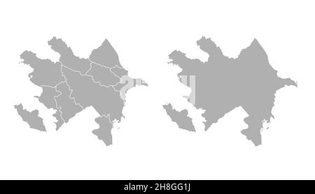 Azerbaigian mappa illustrazione isolato su bianco Foto Stock