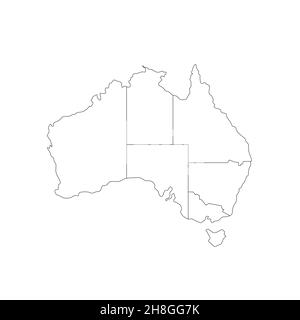 Mappa Australia su sfondo bianco. Scorta Foto Stock