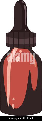 contagocce medico marrone su bianco Illustrazione Vettoriale