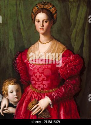 Una giovane donna e il suo piccolo ragazzo, ritratto di Agnolo Bronzino, circa 1540 Foto Stock