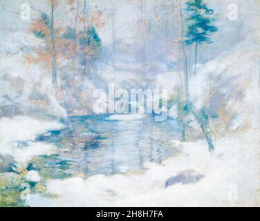 John Henry Twachtman pittura di paesaggio, Winter Harmony, 1890-1900 Foto Stock