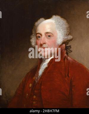 John Adams (1735-1826), secondo presidente degli Stati Uniti, statista americano e padre fondatore, ritratto dipinto da Gilbert Stuart, circa 1821 Foto Stock