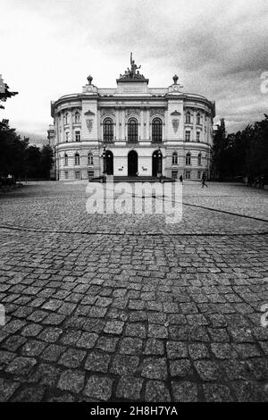 Politechnika Warszawska in bianco e nero, Varsavia, Polonia Foto Stock