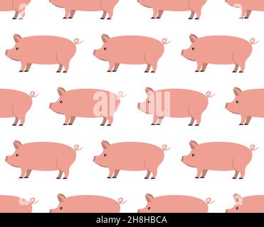 Illustrazione vettoriale, modello senza giunture con noses carino maiali.EPS 10 Illustrazione Vettoriale