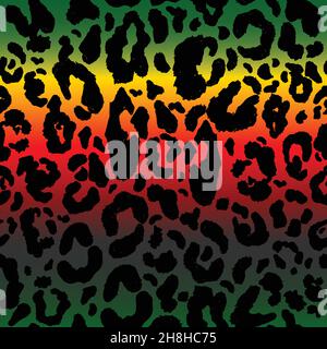 Motivo vettoriale senza giunture con stampa leopardata colorata. Stampa animale. Stampa ghepardo. Illustrazione Vettoriale