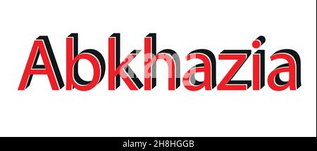 Realizzato in Abkhazia rosso timbro di gomma vettore di illustrazione su sfondo bianco Illustrazione Vettoriale