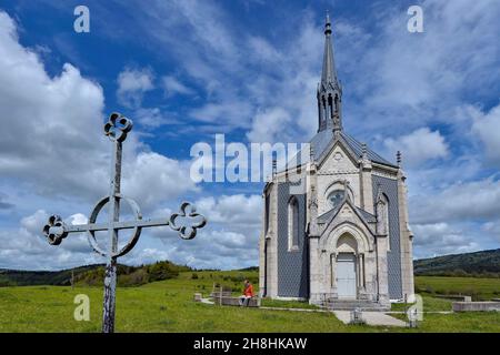 Francia, Doubs, Ornans, Via Francigena, Ouhans, la chapelle notre dame des Anges Foto Stock