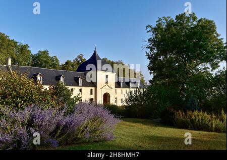 Francia, Calvados, Abbazia di Juaye-Mondaye, l'unica abbazia dell'Ordine Premontre in Francia, fattoria abbaziale Foto Stock