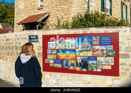 Francia, Val d'Oise, Auvers sur Oise, rotta su Vincent Van Gogh, parco naturale regionale del Vexin francese Foto Stock