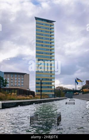 Primo grattacielo della città dell'Aia Foto Stock