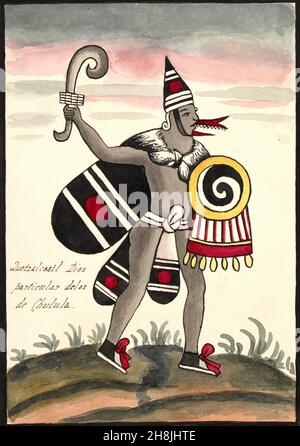 Il Calendario Tovar - Aztec di Tovar De Juan -1546 - Dio Quetzalcoatl Foto Stock