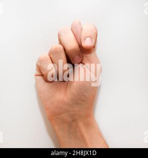 Lettera T in American Sign Language (ASL) per i non udenti Foto Stock