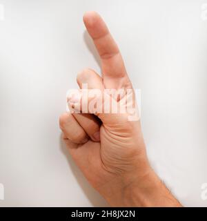 Lettera Z in linguaggio dei segni americano (ASL) per i non udenti Foto Stock