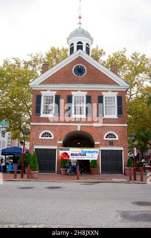 18th secolo casa di mercato in Head House Square, in Society Hill, Philadelphia, Pennsylvania, Stati Uniti Foto Stock