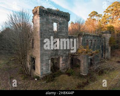 Craigend Castle è una casa di campagna in rovina, situata a nord di Milngavie, nello Stirlingshire, Scozia centrale. Foto Stock