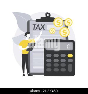 Illustrazione vettoriale del concetto astratto di calcolo del reddito netto. Illustrazione Vettoriale