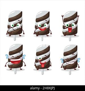 Personaggio cartoon di latte di cioccolato gommoso con espressione sorriso. Illustrazione vettoriale Illustrazione Vettoriale