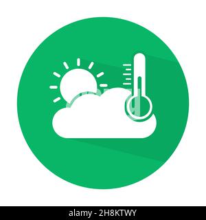 icone meteo, segno nube con sole e termometro Illustrazione Vettoriale