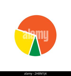 Icona vettoriale grafico a torta per l'illustrazione piatta del nastro Illustrazione Vettoriale